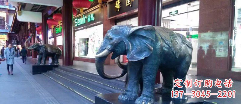 张家口大象铜雕企业门口动物雕塑