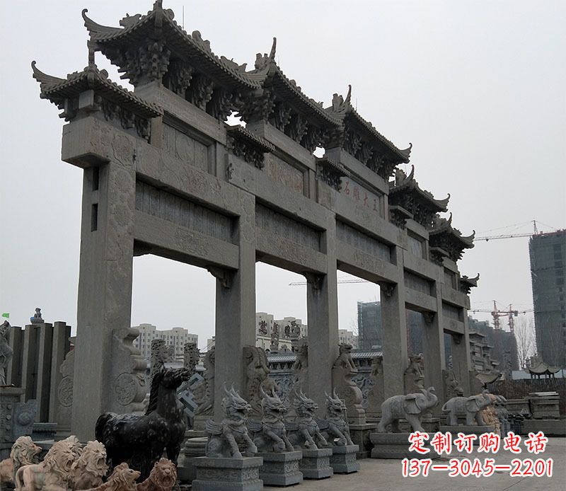 张家口精美仿古牌坊石雕