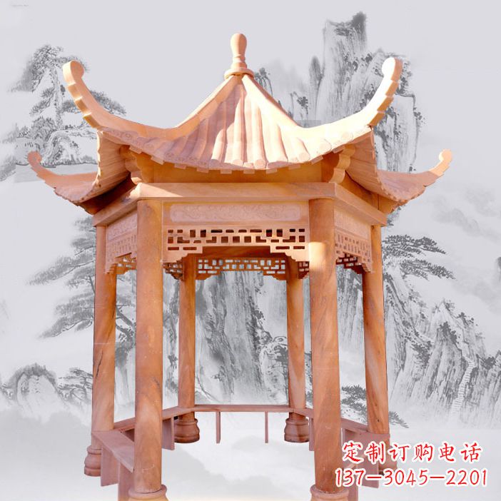 张家口优雅大理石雕刻凉亭