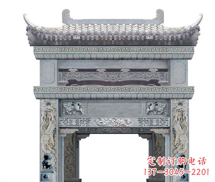 张家口精美石雕牌坊雕塑