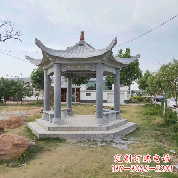 张家口中领雕塑 | 六角石凉亭公园雕塑