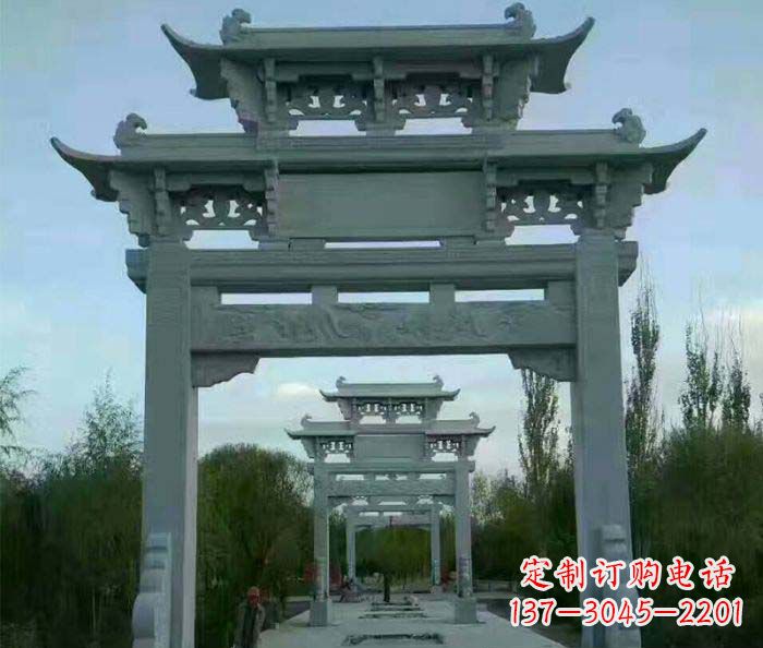 张家口牌坊雕塑精美大理石雕塑艺术
