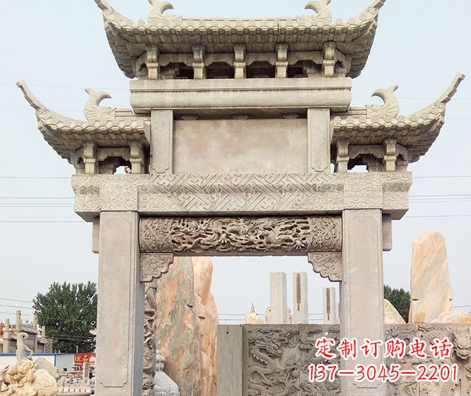 张家口特色大理石牌坊石雕