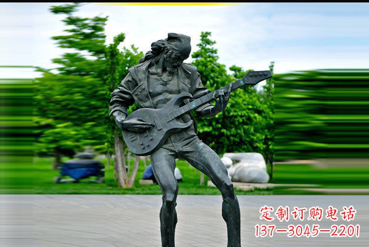 张家口铜雕吉他景观雕塑