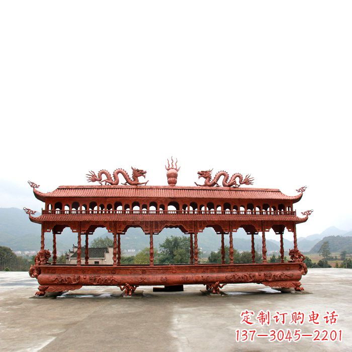 张家口精美铜香炉雕塑