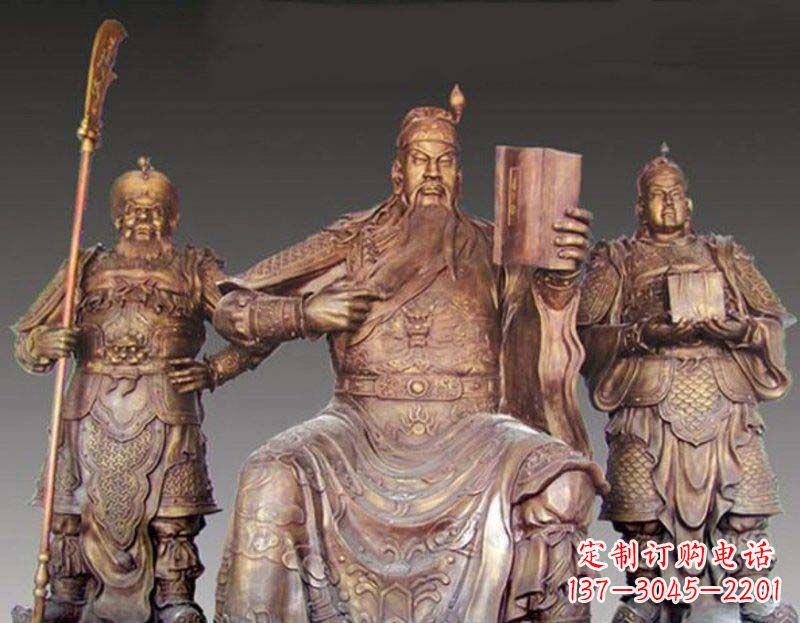 张家口中领雕塑艺术以关公武财神铜雕塑荣耀家中