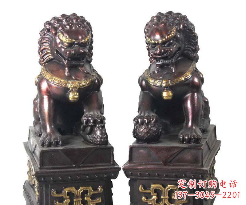 张家口传统工艺铜雕狮子雕塑