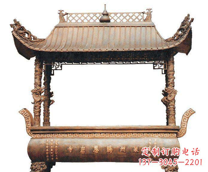 张家口方形香炉寺庙铜雕