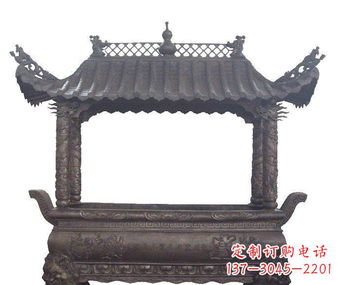 张家口方形香炉寺庙铜雕_2