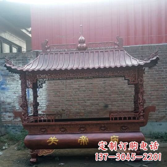 张家口方形香炉铜雕