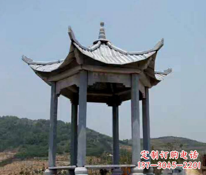 张家口仿古六角凉亭石雕 (5)
