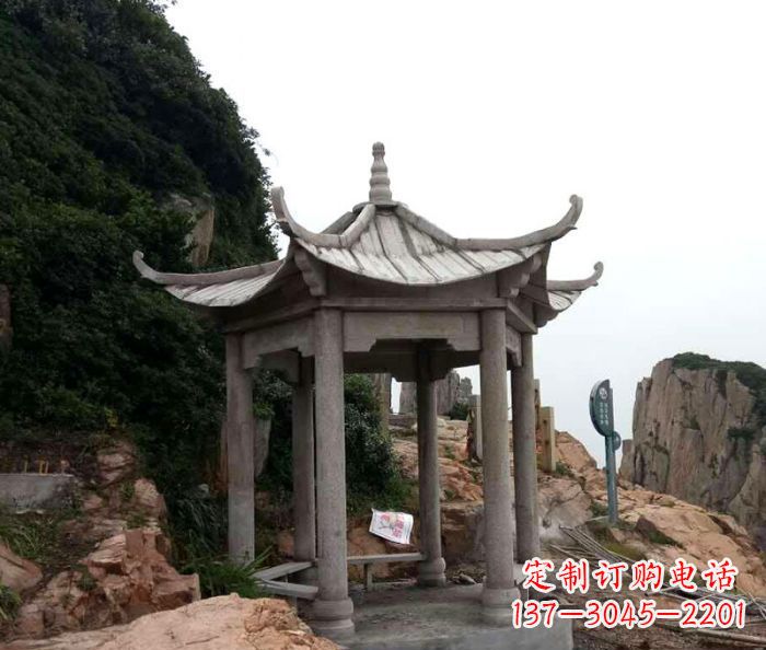 张家口风格独特的仿古凉亭石雕