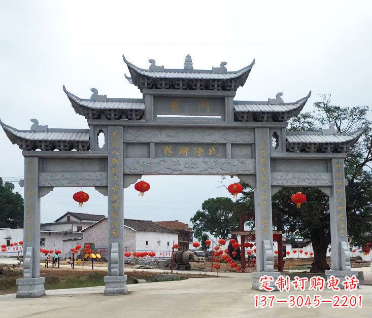张家口精美仿古牌坊石雕