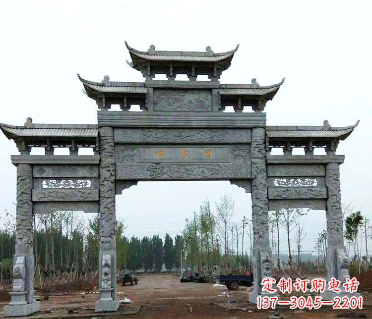 张家口精美石雕牌坊雕塑