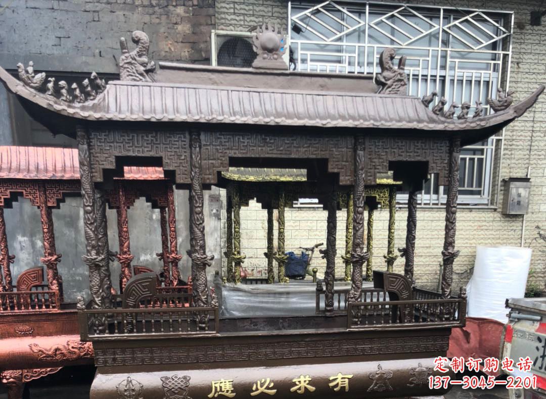 张家口精美仿古铜香炉雕塑