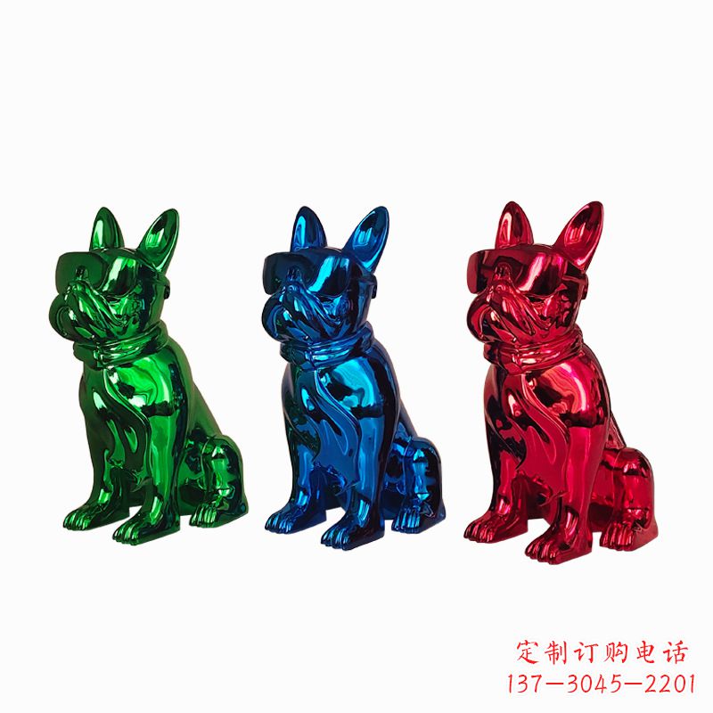 张家口仿琉璃斗牛犬生肖狗雕塑