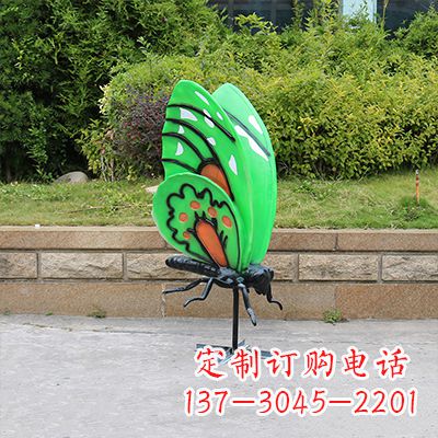 张家口大号蓝色蝴蝶定制雕塑