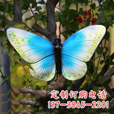 张家口精致风韵,蓝白蝴蝶雕塑