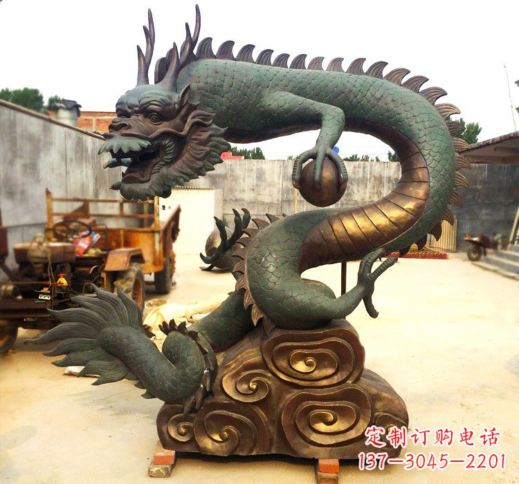 张家口精致铜雕飞龙珠