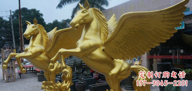 张家口飞马玻璃钢仿铜动物雕塑