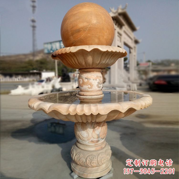 张家口精致的风水球石雕塑