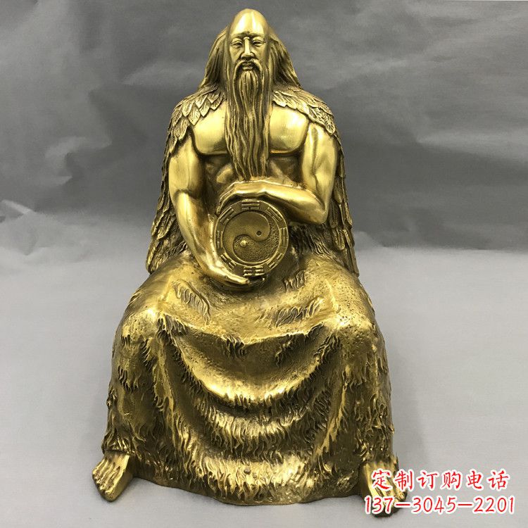 张家口伏羲铜雕塑-中华民族上古神话人物雕像