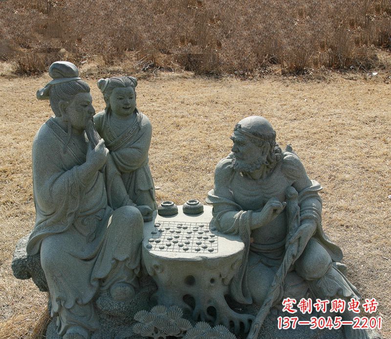 张家口八仙下棋铜雕塑