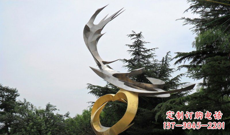 张家口精美雕刻石膏抽象凤凰雕塑