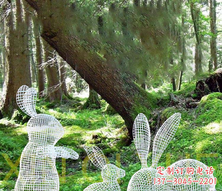 张家口精美兔子雕塑,点缀你的公园