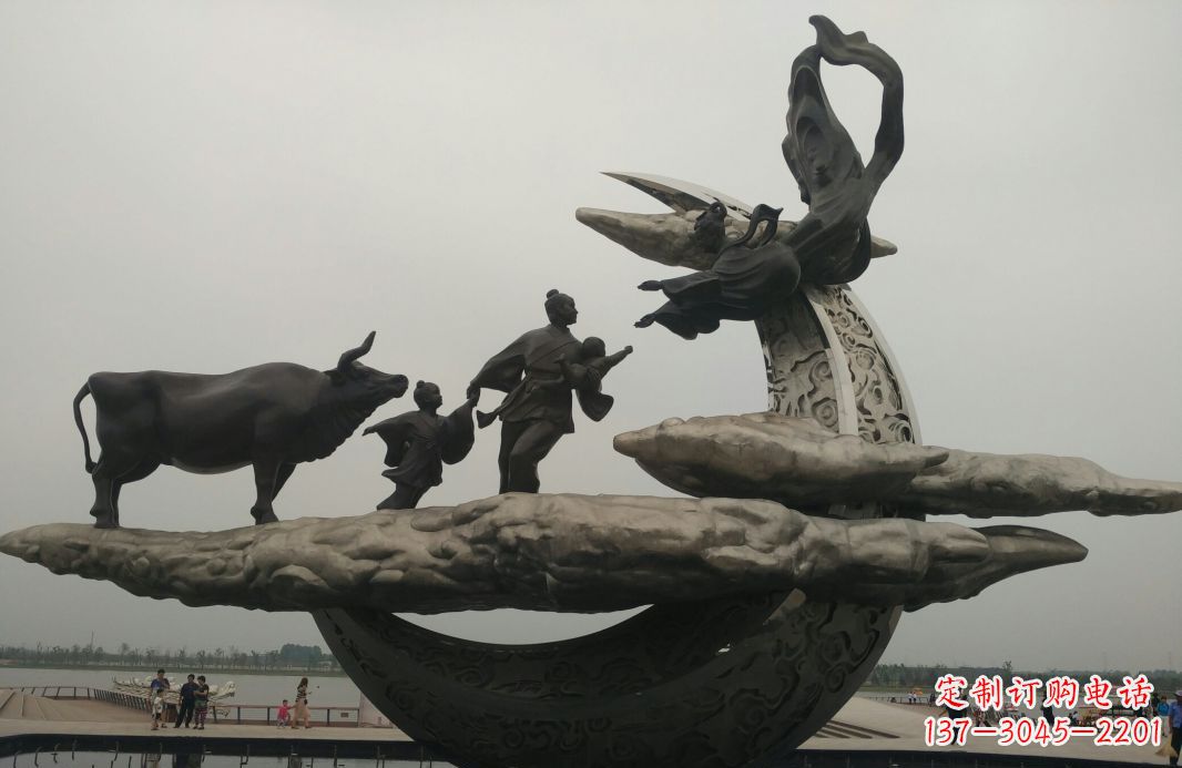 张家口古典传说景观雕塑牛郎织女