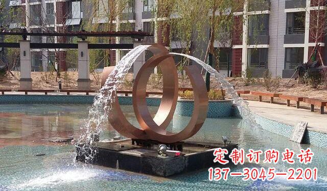 张家口高贵典雅的不锈钢喷泉雕塑