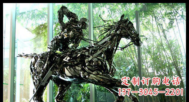 张家口高品质不锈钢骑马雕塑
