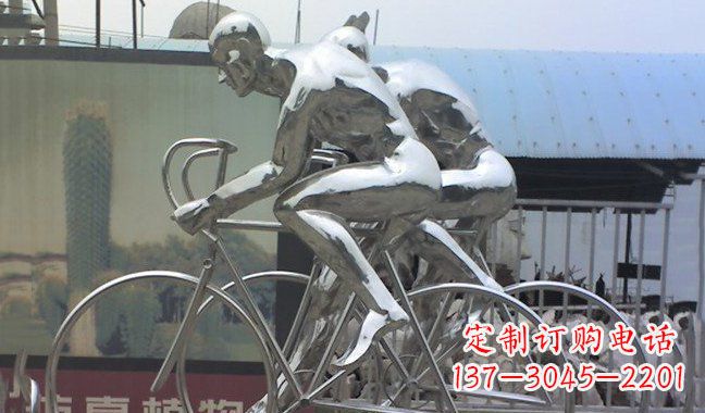 张家口不锈钢骑行自行车雕塑