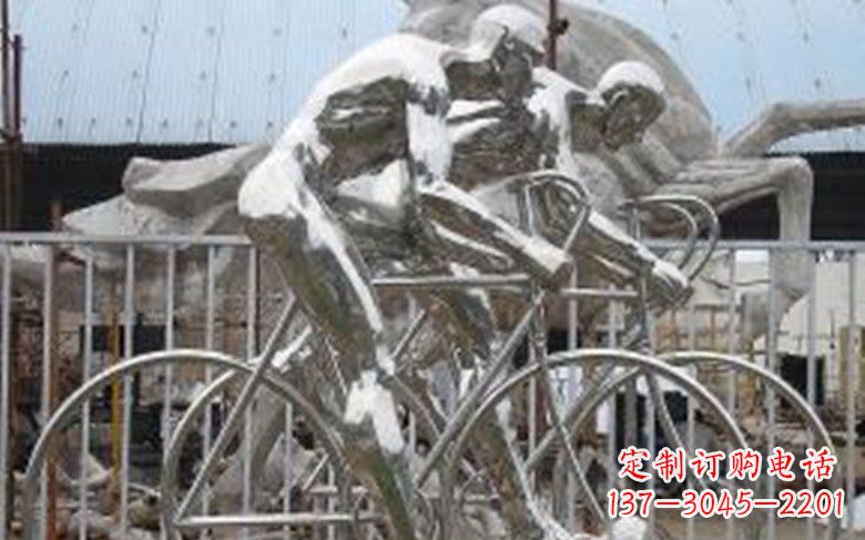 张家口铸造不锈钢骑自行车景观雕塑