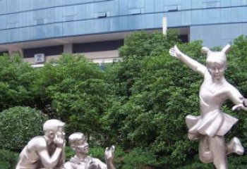 张家口优质不锈钢学生人物雕塑