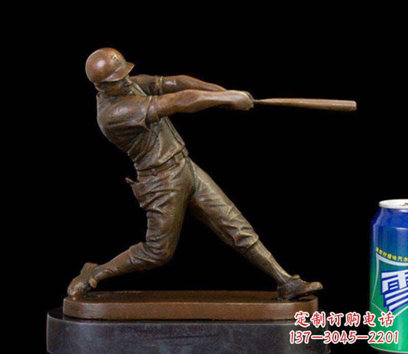 张家口风采动人的人物铜雕棒球雕塑