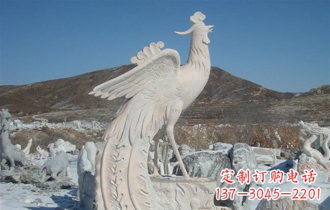张家口公园凤凰石雕