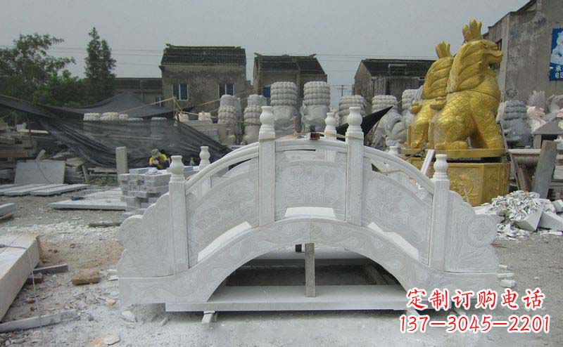 张家口公园景观大理石拱桥雕塑