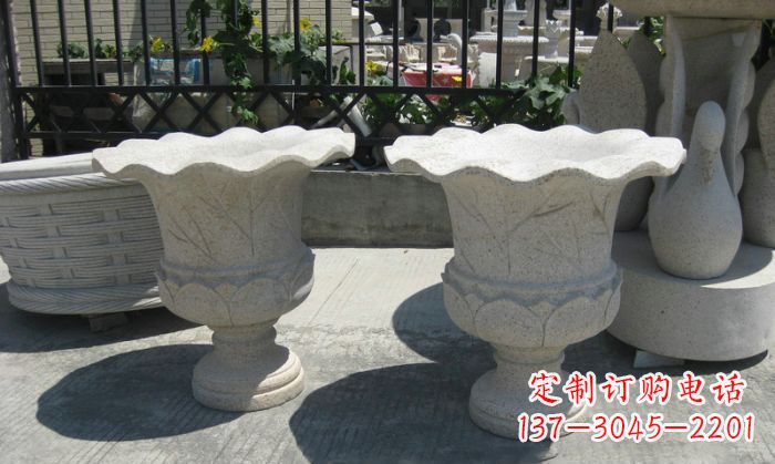 张家口大理石花盆雕塑