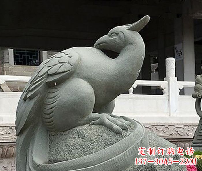 张家口精美的凤凰石雕