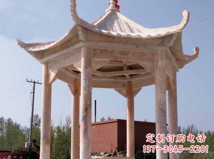 张家口红六角凉亭雕塑