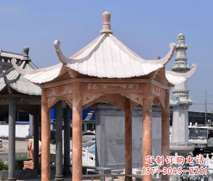 张家口中领雕塑设计凉亭雕塑，清新简约添美感