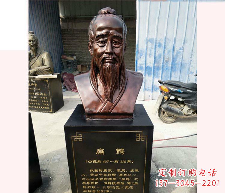 张家口铸造古代名医扁鹊胸像，展现生命的传承之美