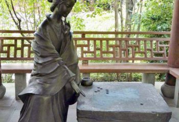 张家口艺术精灵西施下棋情景雕塑