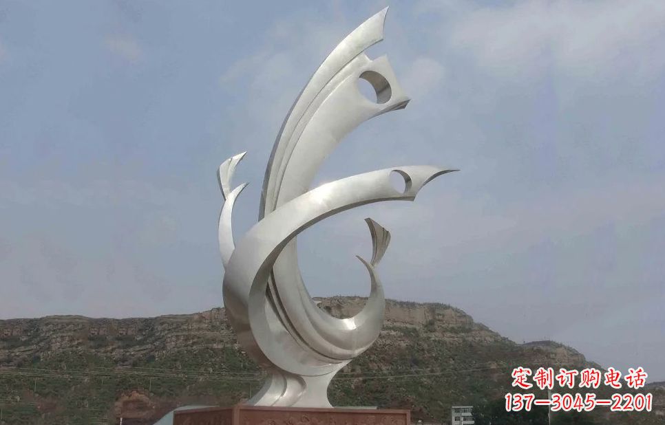 张家口金羽凤凰-不锈钢抽象雕塑