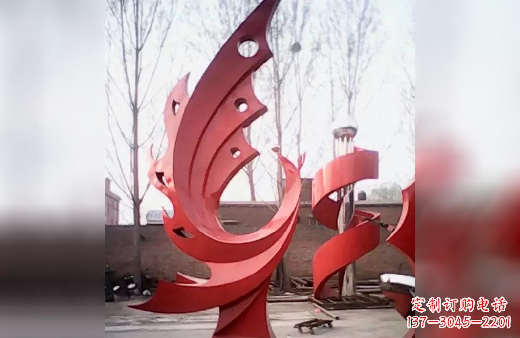 张家口广场不锈钢抽象凤凰雕塑