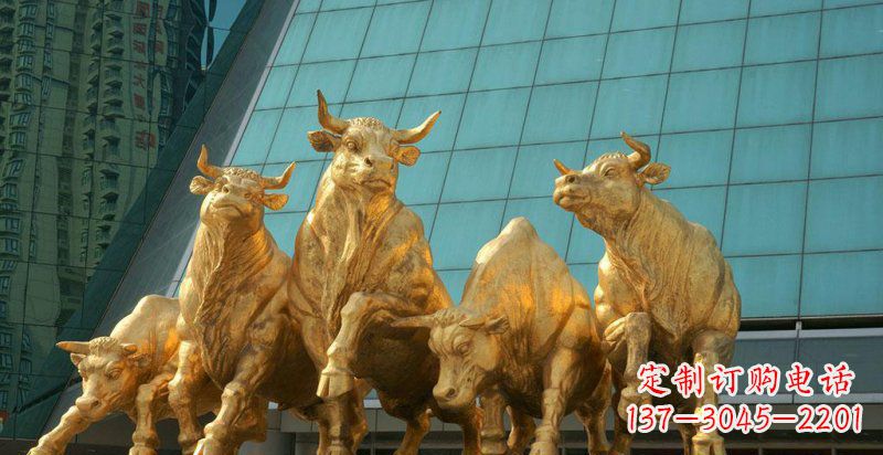 张家口广场五牛铜雕