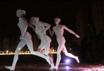 张家口优雅靓丽的女性不锈钢跑步雕塑