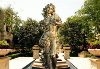 张家口华丽蓬勃的铜雕女神像