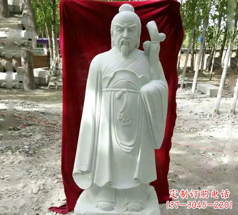 张家口汉白玉古代名医华佗雕塑